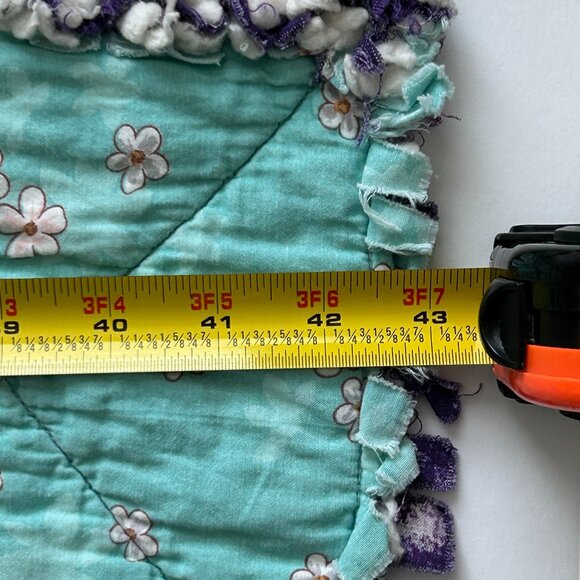 Handmade Rag Quilt Dominate Ragtime Children Nursery Lap Patchwork 43 X 37 Inch - Picture 4 of 16